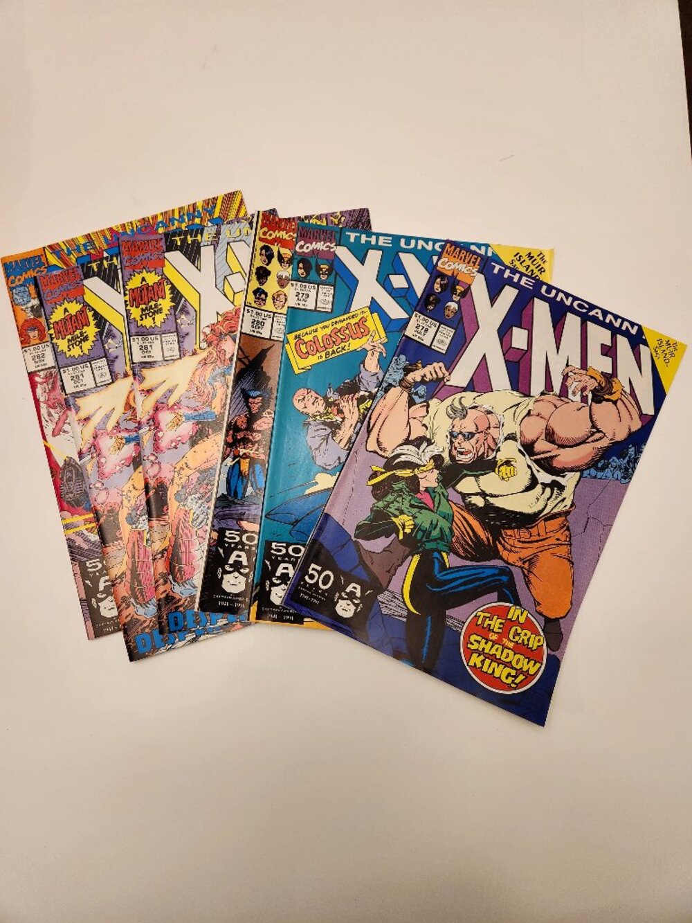 Lot The Uncanny X-Men Marvel Comic Books 278 279 280 281 (x2) 282 1991 Bishop
